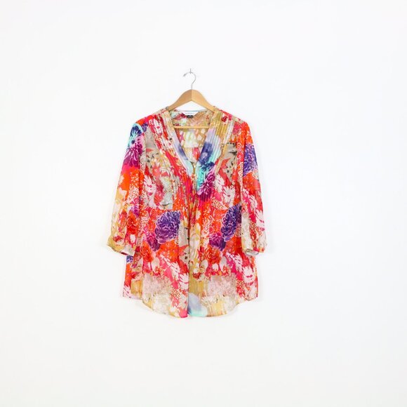 *Northern Reflections Light Floral Print Blouse - Picture 3 of 8